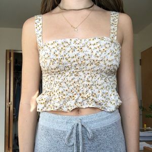 American Eagle Floral Smock Tank